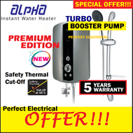 Alpha Turbo Booster pump vizz98ep instant shower water heater Vizz 98ep with extra safety double relay ELCB (5 year warranty)
