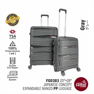 SAMEL 20" + 28" FGD 383 JAPANESES CONCEPT EXPANDABLE ANTI THEFT ZIPPER PP LUGGAGE 2IN1 SET