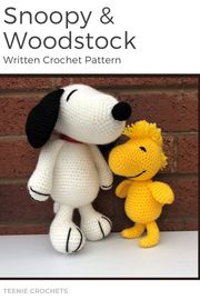 Snoopy and Woodstock - Written Crochet Pattern Teenie crochets