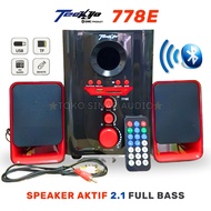Speaker Aktif Bluetooth Full Bass TECKYO 778E GMC Bluetooth/USB/TF/FM/AUX/Remot /speaker bluetooth f