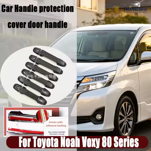For Toyota Noah Voxy 80 Series Carbon Fiber Door Handle Cover, Exterior Handle Trim Sticker, Car Dec