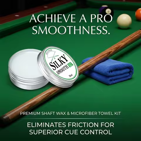 30ml Billiard Cue Shaft Wax with Cleaning Cloth, Wood Conditioner Polishing Cleaner, Silky Smooth Ma