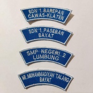 Embroidery Bet School Location Size 8x2.8 CM Can Request Name Available Many Colors Can Request Embr