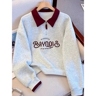 half zipper sweatshirt sweatshirt woman Polo Collar Half Zipper Sweatshirt for Women - Stylish & Sle