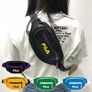 FILA 復古斜跨腰包 胸包 斜肩包 撞色胸包 20x6.5x10cm BWU-3016 黑紫/黃藍/綠白/藍白