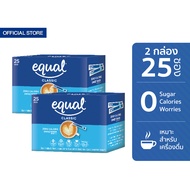 [2 กล่อง] Equal Classic 25 Sticks อิควล คลาสสิค ผลิตภัณฑ์ให้ความหวานแทนน้ำตาล กล่องละ 25 ซอง 2 กล่อง รวม 50 ซอง น้ำตาลเทียม น้ำตาลไม่มีแคลอรี