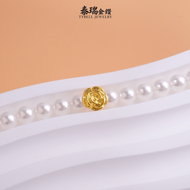 24K Gold Rose With Pearl Bracelet  999 足金玫瑰贝珠手链