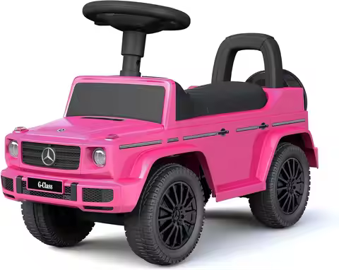 Kids Ride-On Car with Lights, Horn & Music for Ages 1-3, Pink Outdoor Push Stroller