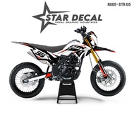 STAR DECAL | Decal DTRACKER Full Body | Sticker DTRACKER Full Body | Putih Hitam Merah Simple