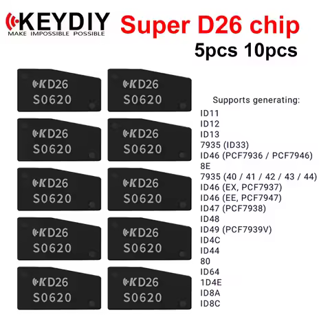 5 10pcs KEYDIY D26 Transponder Chip KD Super Chip D26 Support ID46 8E 8A 8C Support 96 Bit 48 Clone 