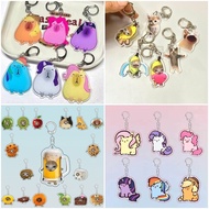 Acrylic Keychains Food Cat Head Banana Cat Emoji Keychain Funny Student Bag Pendant Birthday Gifts