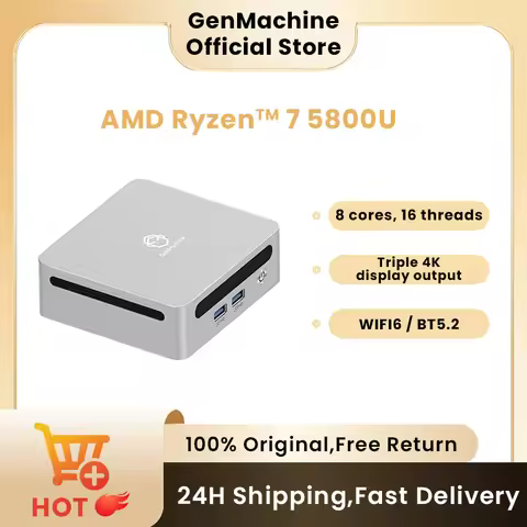 GenMachine AMD Ryzen 7 5800U Windows 11 Ryzen MINI PC DDR4 16/32GB 256/512GB SSD WIFI6 RTL8852, BT5.