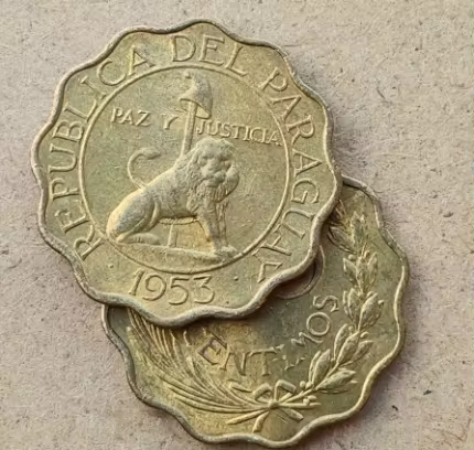 27mm Paraguay 1953 Lion Edition UNC Copper Coin Original Uncirculated Commemorative Coin Collection