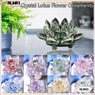 ALMA Lotus Flower Ornament, Lotus Flower Decor Paperweight Table Ornaments Crystal Lotus Flower Figu