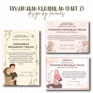 Pregnancy Thanksgiving Stickers / Cards 4 Months / 7 Months / Tasyakur 4 Months / Tasyakur 7 Months