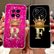 For OPPO F29 Pro CPH2705 Fashion Crown Initial Letter Couple Phone Case Oppo F29Pro 5G Soft Silicone
