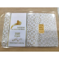 0.5 Gram Wafer Gold Bar MEEM Gold &amp; Jewellery