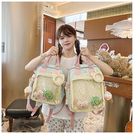 Fresh Sweet Backpack Ita Bag Doll Bag Ins Women Handbag Large Capacity Student School Bag Lightweigh