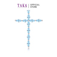 TAKA Jewellery Spectra Sky Blue Topaz Cross Pendant 9K