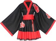 Kostum Akatsuki Dress Fullset Anime Naruto Costume Cosplay Wanita Dewasa