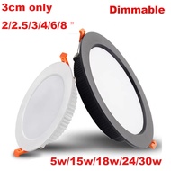 Dimmable LED Downlight 30w 24w 5W 7W 9W 12W 15W 18W Recessed Spot Light Ceiling Lamp Home Indoor Lighting AC 220V 230V with Driver
