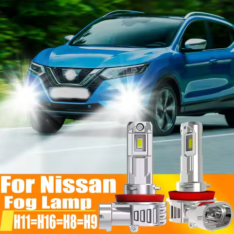 2x H11 H8 Led Fog Light H16 H9 Headlight Canbus Car Bulb Driving Running Lamp 12v 55w For Nissan Qas