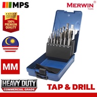 MERWIN 15PC TAP & DRILL SET HAND TAP DIE SET M3, M4, M5, M6, M8, M10, M12 THREAT REPAIR KIT