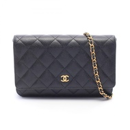 【二手】香奈兒 (Chanel) CHANEL 單肩包 Matelasse AP0250 黑色魚子醬紋小牛皮（粒面小牛皮）Matelasse 鏈條錢包 女士二手 A