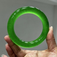 Emperor Green Emerald Bracelet Ice Seed Yang Green Round Bar Glass Seed Green Emerald Color Full Gre