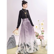 New Chinese Dress New Style Improved Hanfu Chinese Style Suit Chinese Style Clothing Improved Hanfu Daily Hanfu Horse Face Skirt Suit