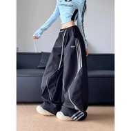 Plus Size Cargo Pants Striped Straight Pants