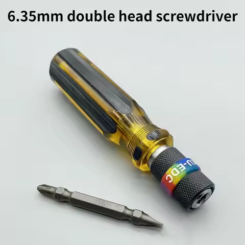 Anku Double Head Screwdriver 6.35mm Double Head Precision Screwdrivers Slotted Phillips Wrench 1/4''