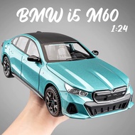 {WWVYL} 1:24 Scale BMW I5 M60 Alloy Car Model Diecast Car Sound Light Car Lovers Collection Kids Bir
