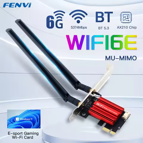 fenvi WiFi 6E AX210 PCI-E Wireless Adapter BT 5.3 Tri Band 2.4G/5G/6GHz AX210 Network Wi-Fi Card 802