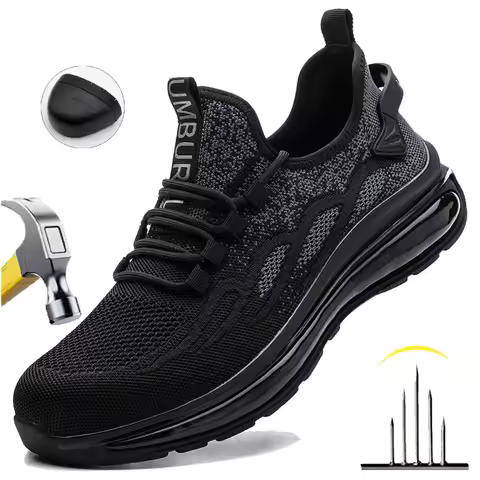 Sports Shoes Work Boots Puncture-Proof Safety Shoes Women Steel Toe Shoes Security Protective Shoes 