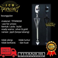 ICH IP-AB anting jepit Korea model gantungan segitiga / Anting Korea Jepit Pria dan Wanita /Anting J