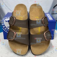 BIRKENSTOCK 勃肯涼拖 棕皮做舊色大扣子包頭涼鞋 35-46碼