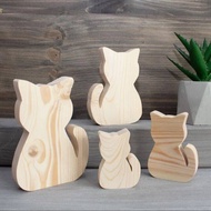 [FudFudAR] ฝุด-ฝุด-อะ Cat Kitten แมว ลูกแมว เหมียว เมี๊ยว Wood Craft  งานDIY งานศิลปะ นำไปเพ้นท์ระบายสีได้ ไม้แท้ ไม้สนประสานนิวซีแลนด์