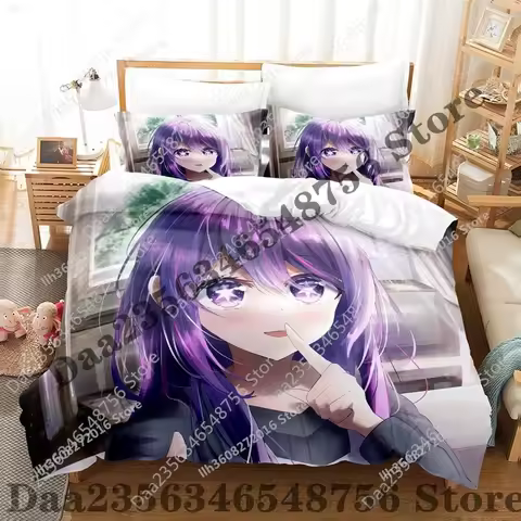 2025 Oshi no Ko Ai Hoshino Bedding Set Single Twin Full Queen King Size Bed Set Adult Kid Bedroom Du