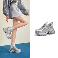 Camel รองเท้าผ้าใบผู้หญิงรองเท้ากีฬาลำลองรองเท้าบู๊ตหนา8ซม.