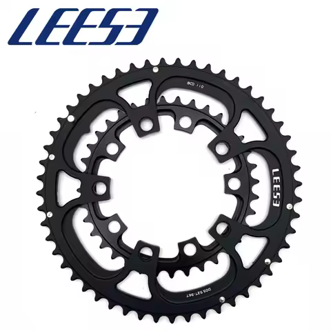 LEESE Chainwheel BCD110 5Holes 50-34T/52T-36T/53-39T Double Chainring Narrow Width for Road Bike Fol