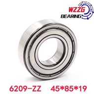 WZZG  1/2PCS   6209ZZ 6209-2RS shielded deep groove ball bearing 45*85*19 mm 6209 -2Z 6209RS bearing