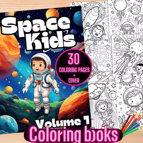 [Space Exploration] Children's Astronaut Coloring Book Large A4 Size Fantasy Interstellar Travel Ali