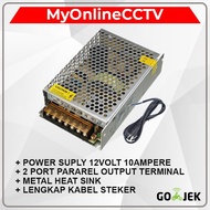 Adaptor 12V 10A 12 Volt 10 Ampere CCTV Power Suply Jaring CCTV - 🎇