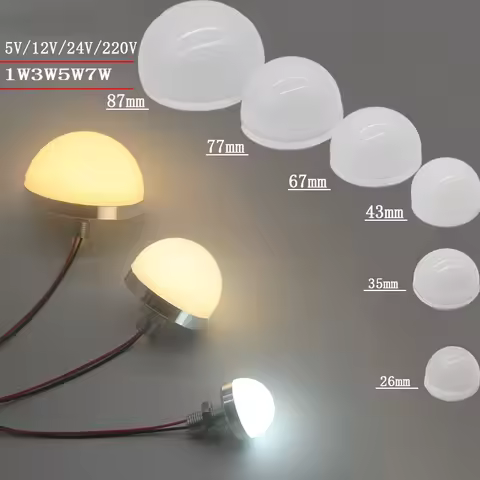 10Pcs DC5v 12v 24v AC220v Small Mini Bubble Light LED Round Lamp 9w 7w 5w 3w 77mm 58mm 43mm 35mm 300