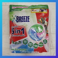 Breeze 5 in1 Laundry Capsules 420g(40 Capsules) Sakura Blossom/Fresh Eucalyptus/Fresh Lavender