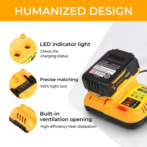 DCB112 2A Lithium Battery Charger For Dewalt 10.8V 12V 14.4V 18V 20V DCB206 DCB205 DCB204 DCB203 DCB