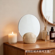 Makeup Mirror Red Light Bedroom Luxury Natural Table Net Dressing Marble Dressing Hemisphere Desktop