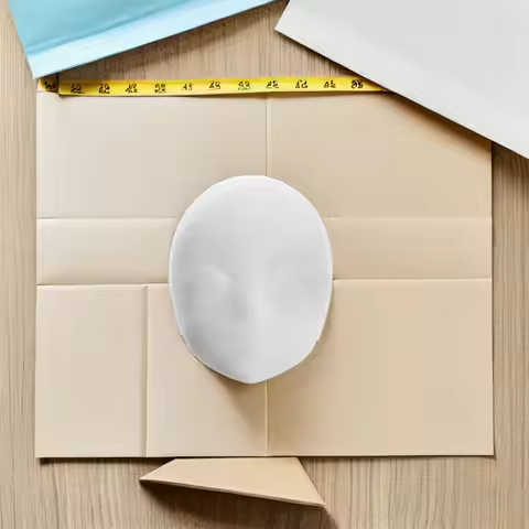 2Pcs Fox Face Matte White PVC Blank Masks Paintable DIY Halloween Cosplay Costume Supplies Plain Mas
