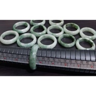 ♡KLF888♡ Natural Burmese Jadeite Jade Floating Green Bangle Rings